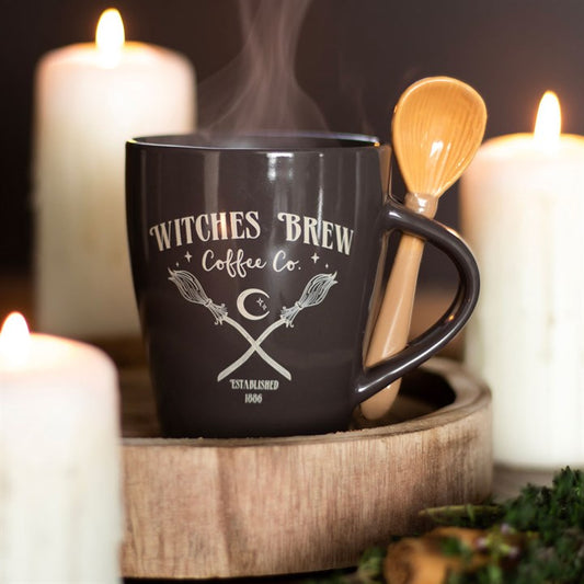 Witches Brew Coffee Co. Mug & Broomstick Spoon Set