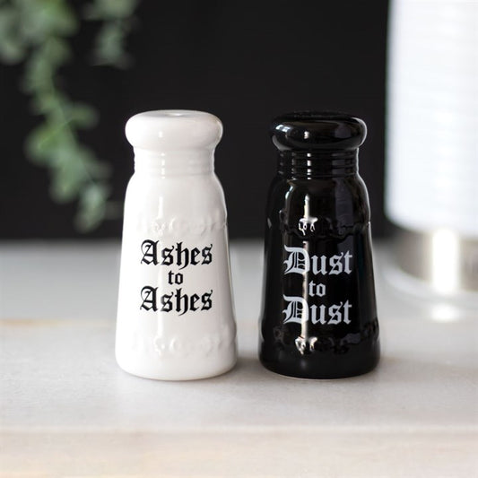 Gothic Blackletter Salt and Pepper Shakers
